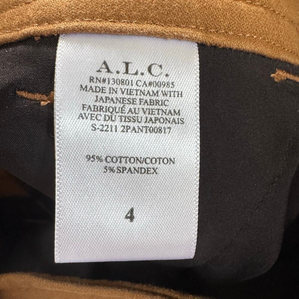 A.L.C. Lawrence Mid-Rise Wide Leg Straight Pants in "Cognac" Brown Size 4 - Picture 8 of 9